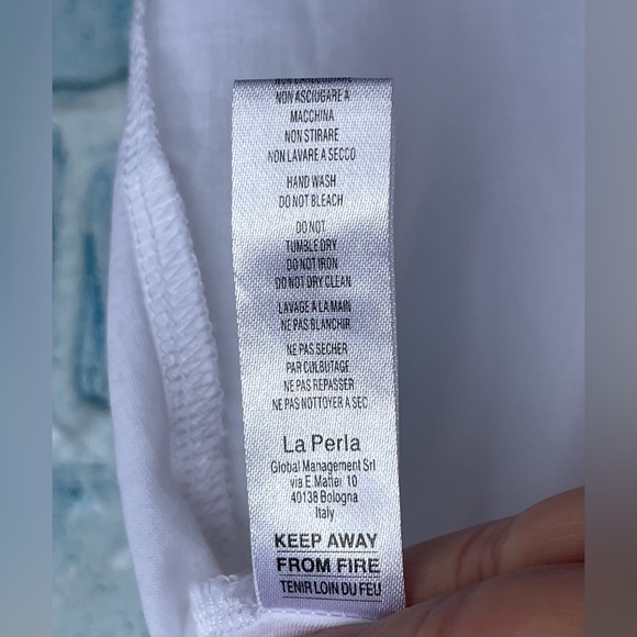 La Perla nightgown sleepwear white cotton mini size medium - Picture 6 of 12